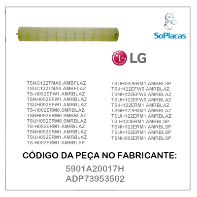 HÉLICE / TURBINA EVAPORADORA LG TSNC092TNW6 5901A20017H ADP73953502 - ORIGINAL