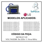 Transformador Condensadora Ar Condicionado Lg 5a 220v 1.1kva 60hz Arnu28gbga2 Arnu36gbga2 5874fr2112f