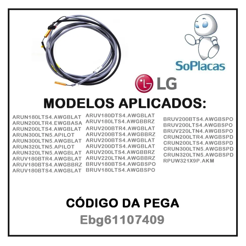 Sensor de Temperatura Duplo Ar Condicionado LG 5K+200K RPUW321X9P EBG61107409 - ORIGINAL