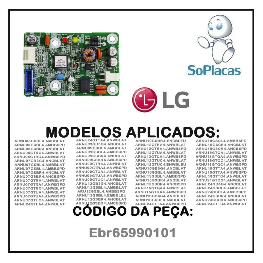 Placa Sub Evaporadora Lg Arnu05gsbl4 Arnu05gsbr4 Arnu05gtrc4 Arnu07gb3g4 Arnu07gsbl4 Ebr65990101