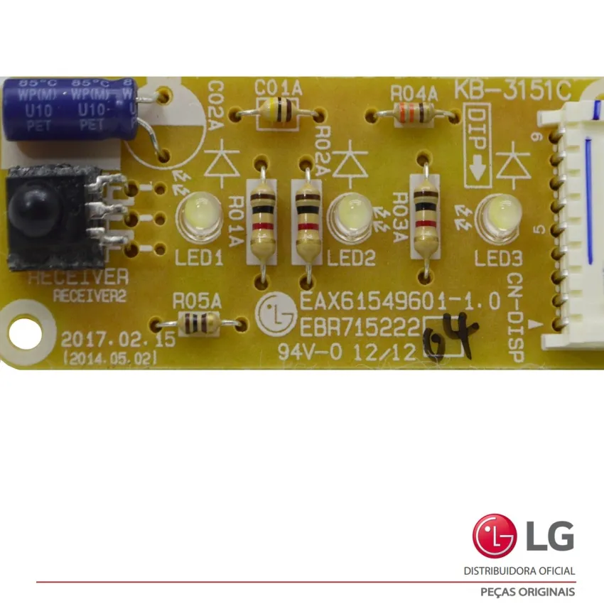 Placa Receptora Display Ar Condicionado Lg Tsnc072w4w0 Tsnc092w4w0 Tsnc122h4w0 Ebr71522204