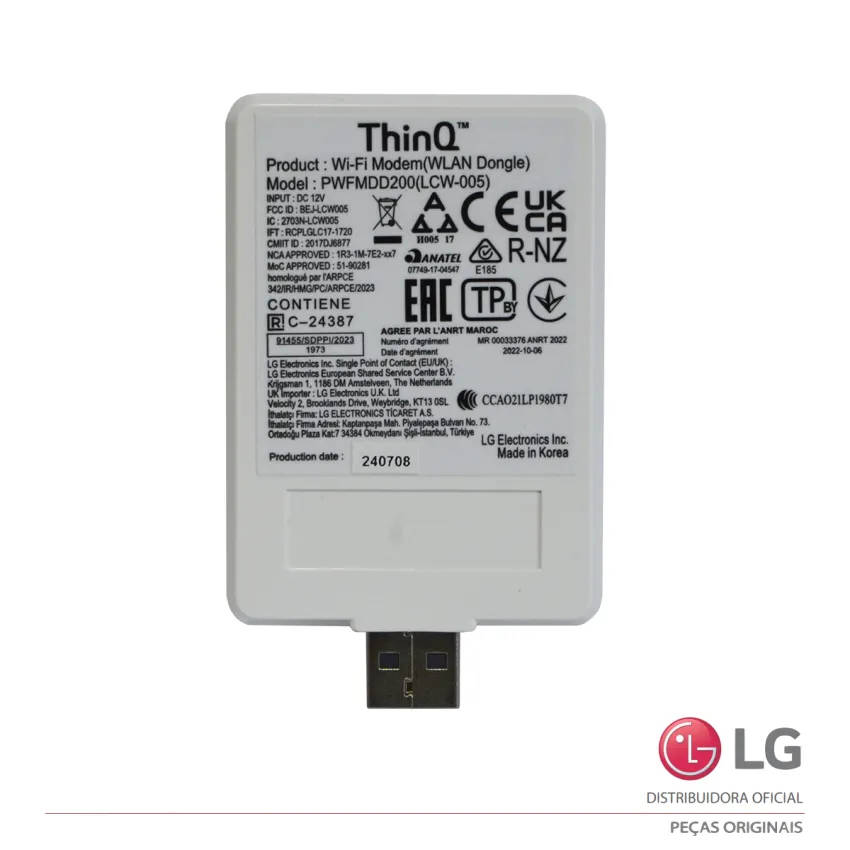 MÓDULO / MODEM EXTERNO WI-FI LG AR CONDICIONADO PWFMDD200 AAA74919206 | ORIGINAL