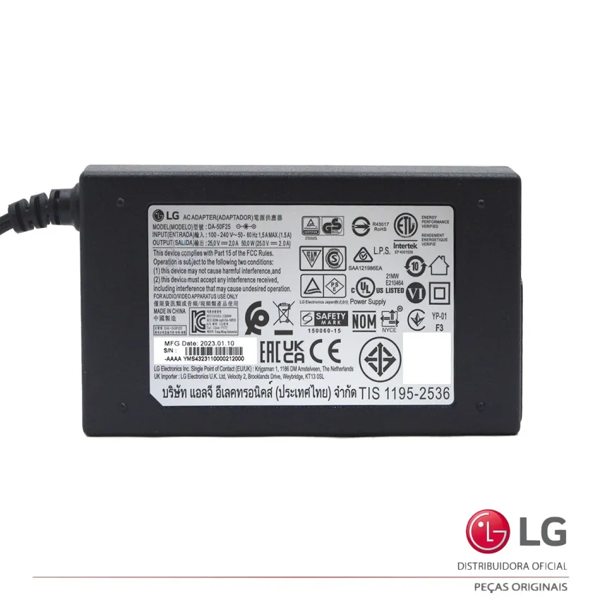 FONTE EXTERNA LG EAY62909702 DA-50F25 GX LAS650M LAS750M LAS855M SL5Y SL6Y SN8YG SP8A  - ORIGINAL