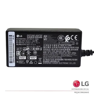 FONTE EXTERNA LG ADS-45SN-19-3 19V - 2.1A 24GL600F-B 24GN600-B 24TL520S-PS 27GL650F-B  28MT49S-PS 29LH300B-P EAY63190003