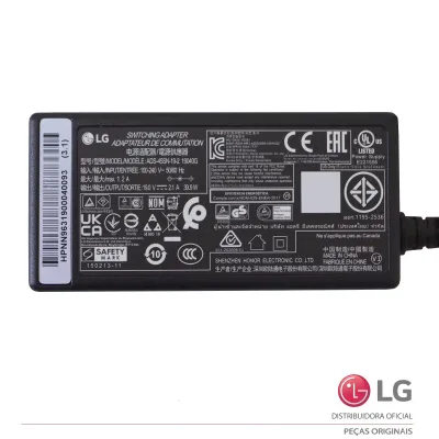 FONTE EXTERNA LG ADS-45SN-19-2 19V - 2.1A 32LH510B 32LH515B 32LW300C GP9 WK7 EAY63190002 EAY63190004 | ORIGINAL