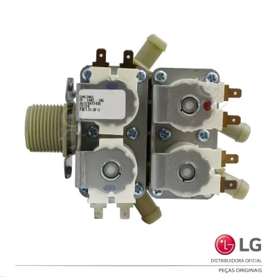 VÁLVULA ENTRADA ÁGUA 4 VIAS LAVA E SECA LG 12V AJU75412403 NOVO | ORIGINAL