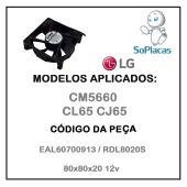 Microventilador Cooler Ventoinha 80x80x20 12v 0.13a Rdl8020s Cj65 Cl65 Cm5660 Eal60700913 - Original