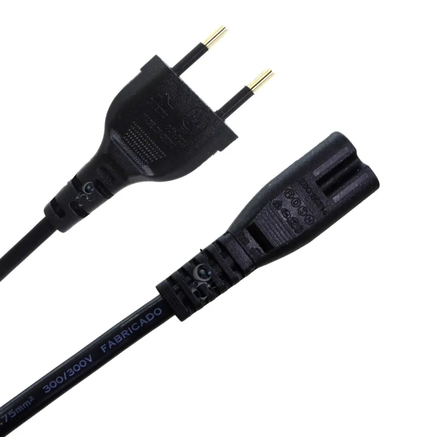 KIT COM 10 UNIDADES  de CABO DE FORÇA TIPO 8 | BIPOLAR |  1,50M | COMPATÍVEL COM DIVERSOS MODELOS E MARCAS