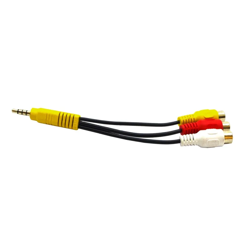 CABO ADAPTADOR P3 + 3 RCA AV FEMEA 15CM