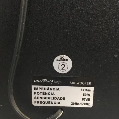 CAIXA ACUSTICA SUBWOOFER BRITANIA FAMA 3 8ohms 50w (SEMI NOVA) (COM RISCOS)