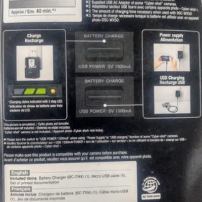 CARREGADOR DE BATERIA SONY BC-TRV 4-286-519-02 148782543 ~100V - 240V 50/60Hz 7-12VA 6W 0.2-0.1A 8.4V 400mA