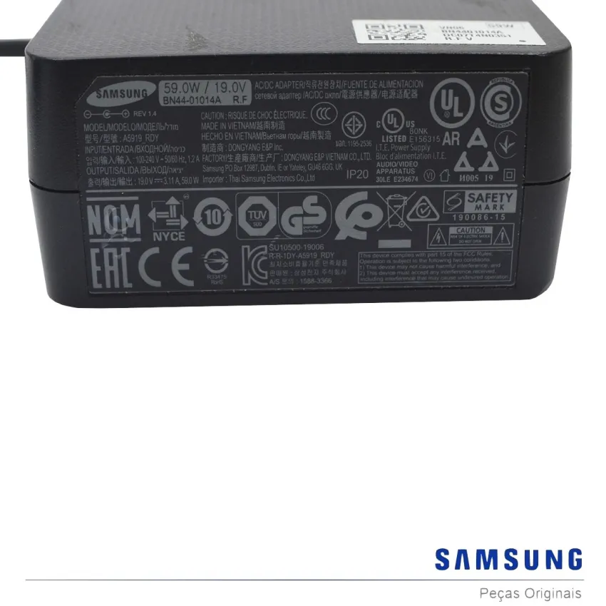 FONTE EXTERNA SAMSUNG SOUNDBAR A5919_RDY 100-240V ~ 50/60Hz 19V - 3.11A BN44-01014A