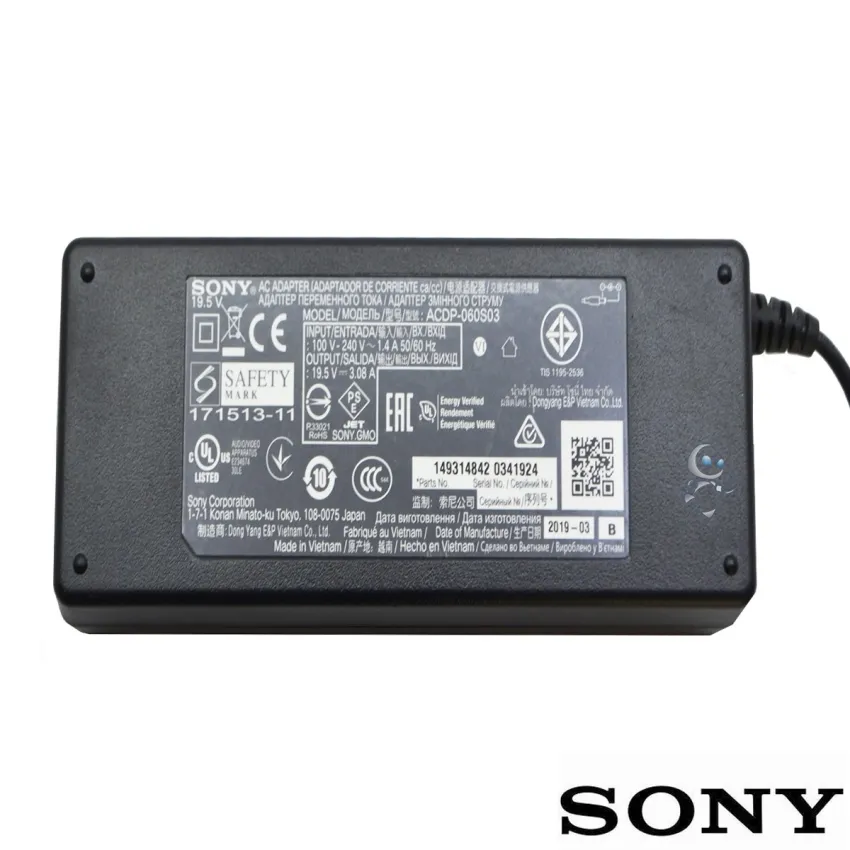 FONTE EXTERNA SONY 19.5V 3.08A  ACDP-060S03 | ORIGINAL