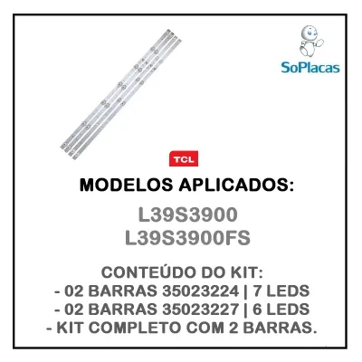 KIT BARRAMENTO TCL L39S3900 L39S3900FS | 4 BARRAS | ORIGINAL