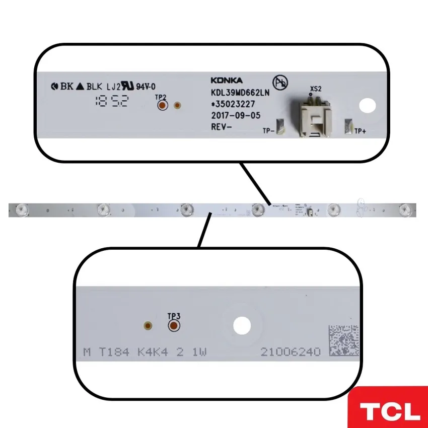 KIT BARRAMENTO TCL L39S3900 L39S3900FS | 4 BARRAS | ORIGINAL