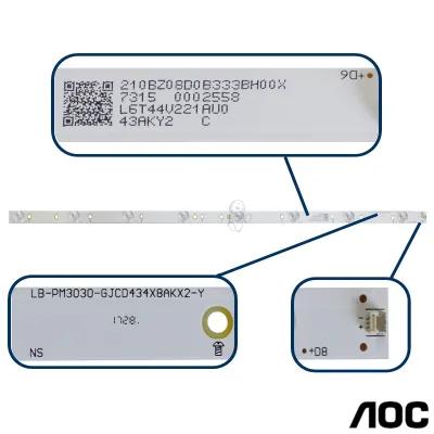 KIT BARRAMENTO AOC LE43S5970 LE43S5977 LB-PM3030-GJCD434X8AKX2-Y | 4 BARRAS