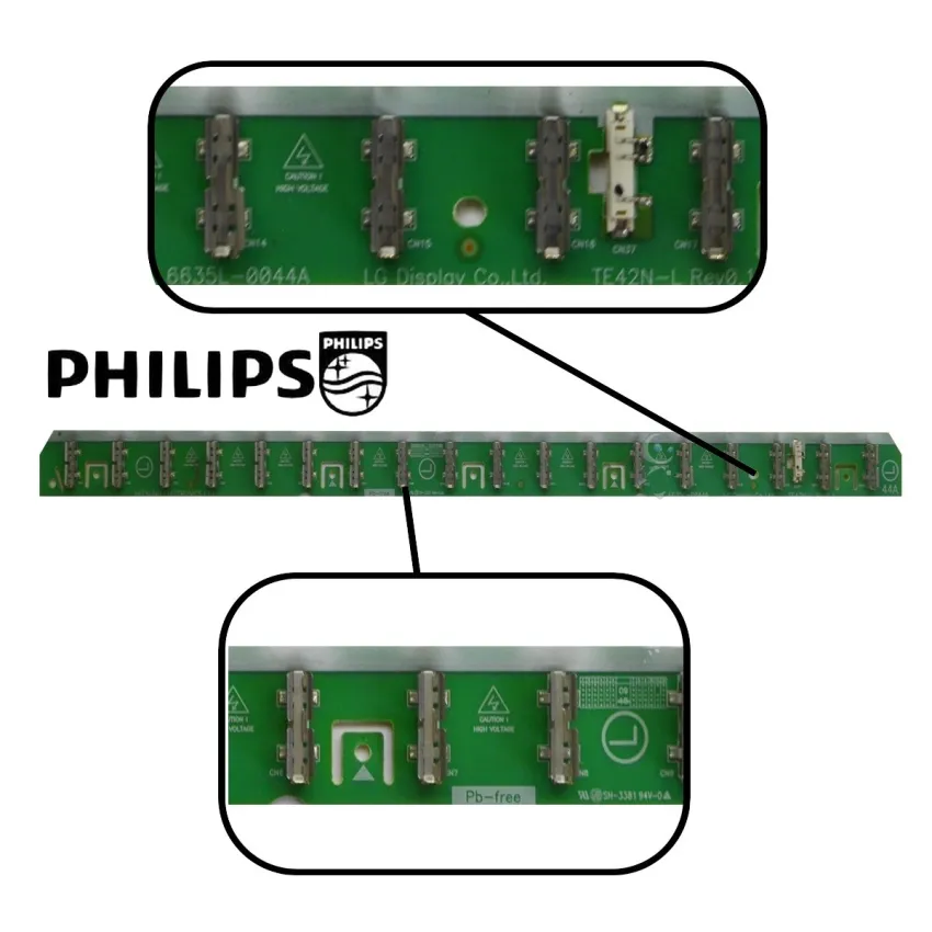 PLACA DAS LAMPADAS (PAR) PHILIPS 42PFL3604/78 6635L-0044A 6635L-0045A | SEMI NOVO
