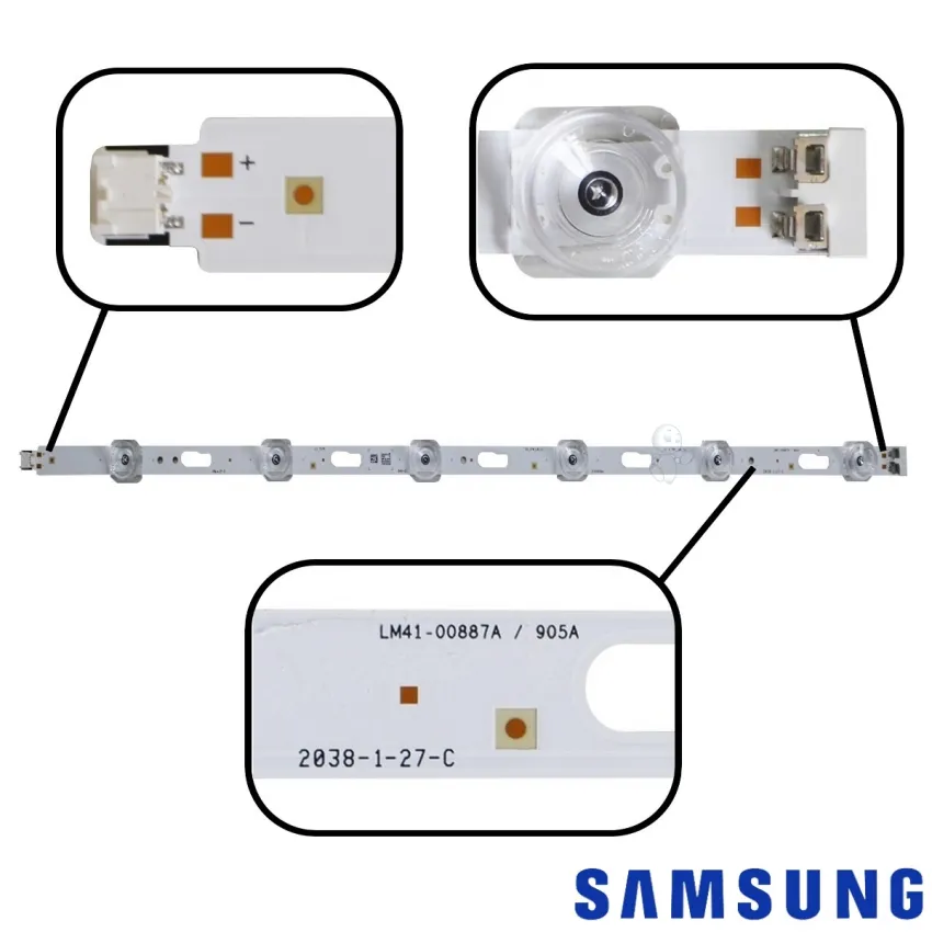 KIT BARRAMENTO SAMSUNG UN50TU7000G UN50TU7020G UN50TU8000G 50318A 50317A | 6 BARRAS | ORIGINAL