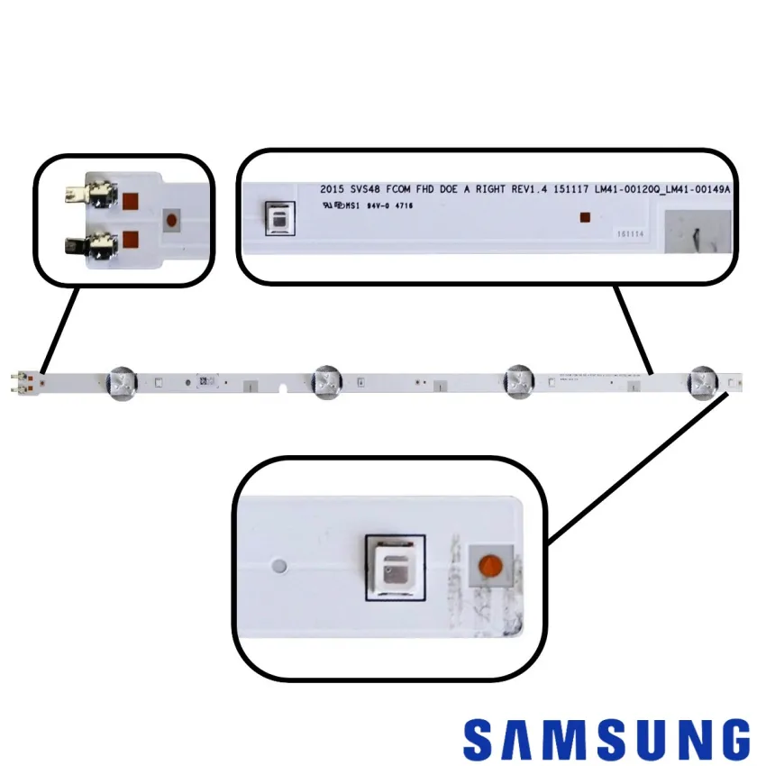 KIT BARRAMENTO SAMSUNG UN48J5200 UN48J5200AG | 8 BARRAS