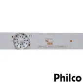 KIT BARRAMENTO DE LED PHILCO PH32E20DSGW PH32E31DG PH32E20 PH32E31 | 2 BARRAS C/ 7 LEDS - ORIGINAL
