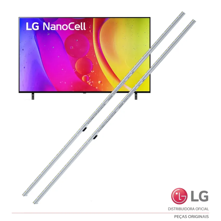 KIT BARRAMENTO LED LG 55NANO80SQA | 2 BARRAS | AGF30201801 | ORIGINAL