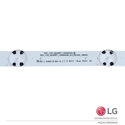 BARRAMENTO DE LED LG 75NANO90SNA 75NANO90 AGF30092501 AGM30006901 | 20 BARRAS C/ 10 LEDS - ORIGINAL