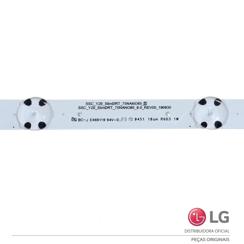 BARRAMENTO DE LED LG 75NANO90SNA 75NANO90 AGF30092501 AGM30006901 | 20 BARRAS C/ 10 LEDS - ORIGINAL