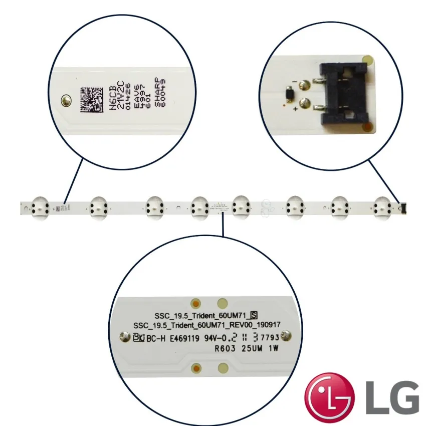 KIT BARRAMENTO LG 60UM7270 60UN7310 AGF30150701 AGM76891701 | ORIGINAL