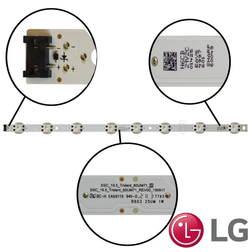 KIT BARRAMENTO LG 60UM7270 60UN7310 AGF30150701 AGM76891701 | ORIGINAL