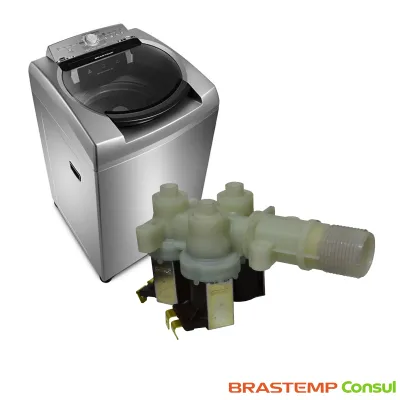 VALVULA ENTRADA DE ÁGUA 3 VIAS LAVADORA BRASTEMP 220V 50/60HZ BWL11AR BWT09B BWM08A BWH09B | 004258665