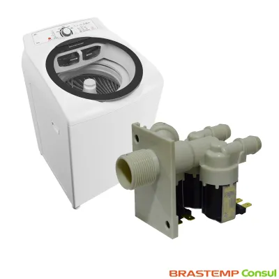 VÁLVULA DE ENTRADA DE ÁGUA TRIPLA LAVADORA BRASTEMP 220V 50/60HZ BWG11ABBNA BWG11ARBNA | W10467328