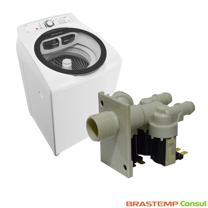 VÁLVULA DE ENTRADA DE ÁGUA TRIPLA LAVADORA BRASTEMP 220V 50/60HZ BWG11ABBNA BWG11ARBNA | W10467328