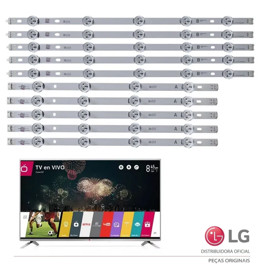 KIT BARRAMENTO LED LG 50LB5600 50LB6500 AGF78401301 AGF78401401 AGF78401501 | 5 BARRAS A / 5 BARRAS B | ORIGINAL