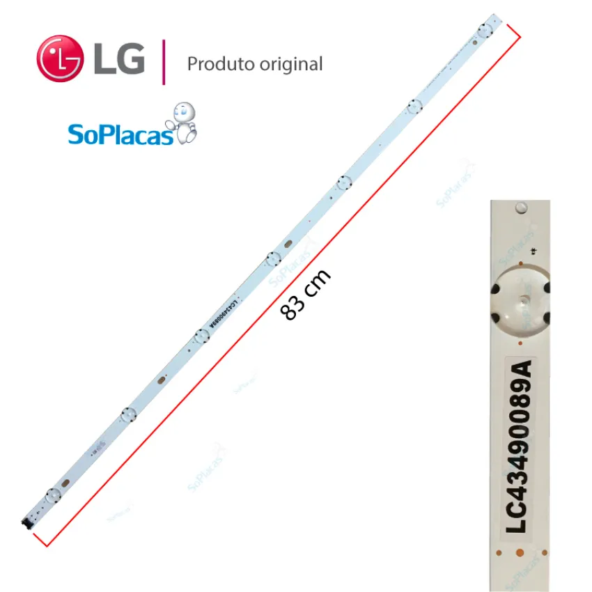 KIT BARRAMENTO DE LED LG 43UK6310PSE 43UK6310 AGM76150202 LC43490089A NOVO E ORIGINAL