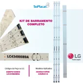 KIT BARRAMENTO DE LED LG 43UK6310PSE 43UK6310 AGM76150202 LC43490089A NOVO E ORIGINAL