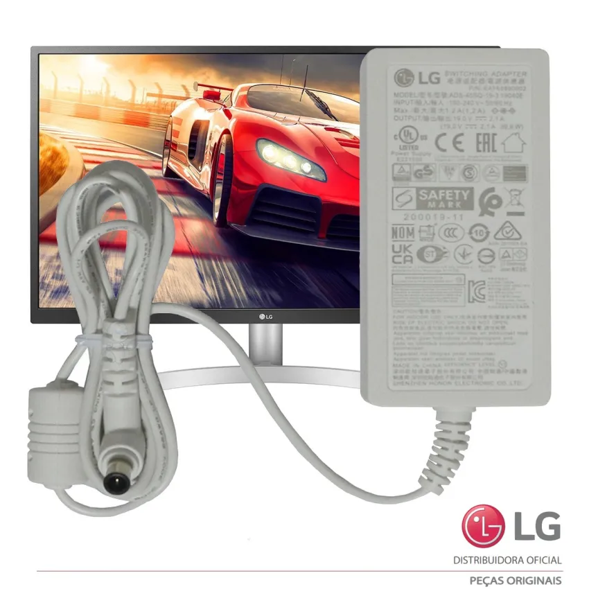 FONTE EXTERNA LG 19V-2.1A LCAP21C 27UL500-W 29WK600-W EAY62850505 EAY65890002 | ORIGINAL