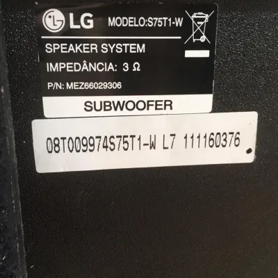 CAIXA ACÚSTICA SUBWOOFER LHB755W S75T1-W (SEMI NOVA)