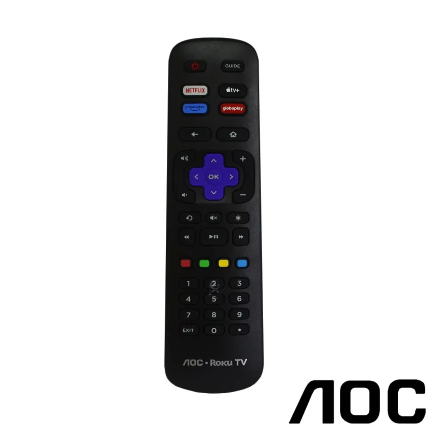 CONTROLE REMOTO AOC ROKU RC-NWIR3026000080 NETFLIX | APPLETV+ | PRIME VIDEO | GLOBOPLAY