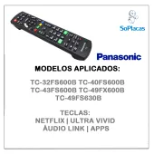 CONTROLE REMOTO PANASONIC SMART TC-32FS600B TC-40FS600B TC-43FS600B TC-49FX600B TC-49FS630B