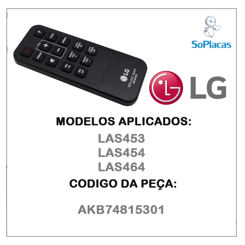 CONTROLE REMOTO LG AKB74815301 LAS453 LAS454 LAS464 - ORIGINAL