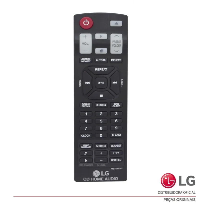 CONTROLE REMOTO LG CM8360 CM8460 CM9760 CM9960 OM5560 OM7560 AKB74955302