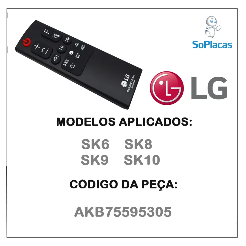 CONTROLE REMOTO SOUNDBAR LG AKB75595305 SK10 SK9 SK8 SK6 | ORIGINAL