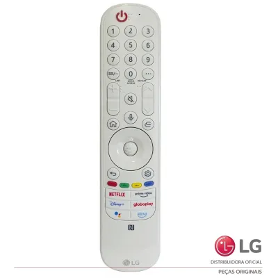 Controle Remoto Magic Lg An-Mr22 An-Mr22ga  Netflix | Prime Video | Disney+ | Globoplay | Alexa | BRANCO AKB76042303