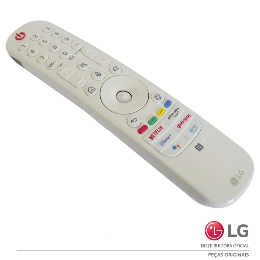 Controle Remoto Magic Lg An-Mr22 An-Mr22ga  Netflix | Prime Video | Disney+ | Globoplay | Alexa | BRANCO AKB76042303