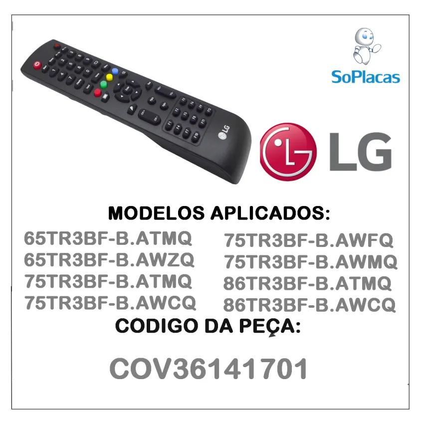 CONTROLE REMOTO LG COV36141701 55TR3BG 65TR3BF 75TR3BF 86TR3BF - ORIGINAL