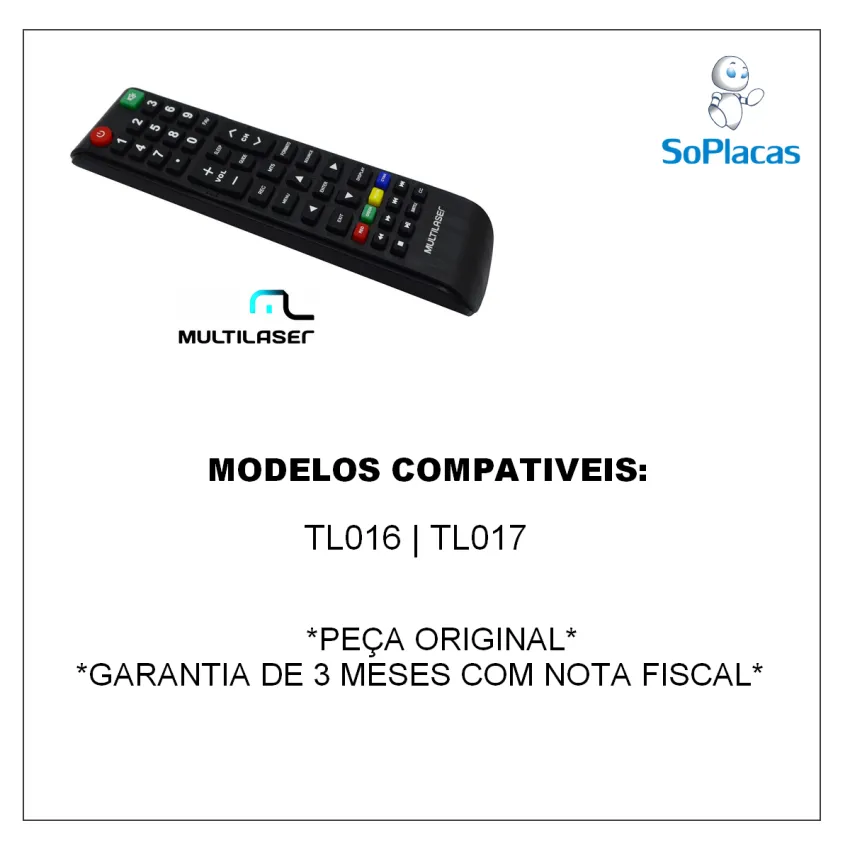 CONTROLE REMOTO MULTILASER TL016 | TL017 - ORIGINAL