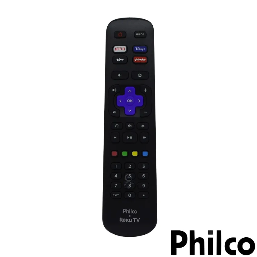 CONTROLE REMOTO PHILCO ROKU TV RC-NWIR3226001280 NETFLIX / DISNEY+ / GLOBO PLAY / APPLE TV+