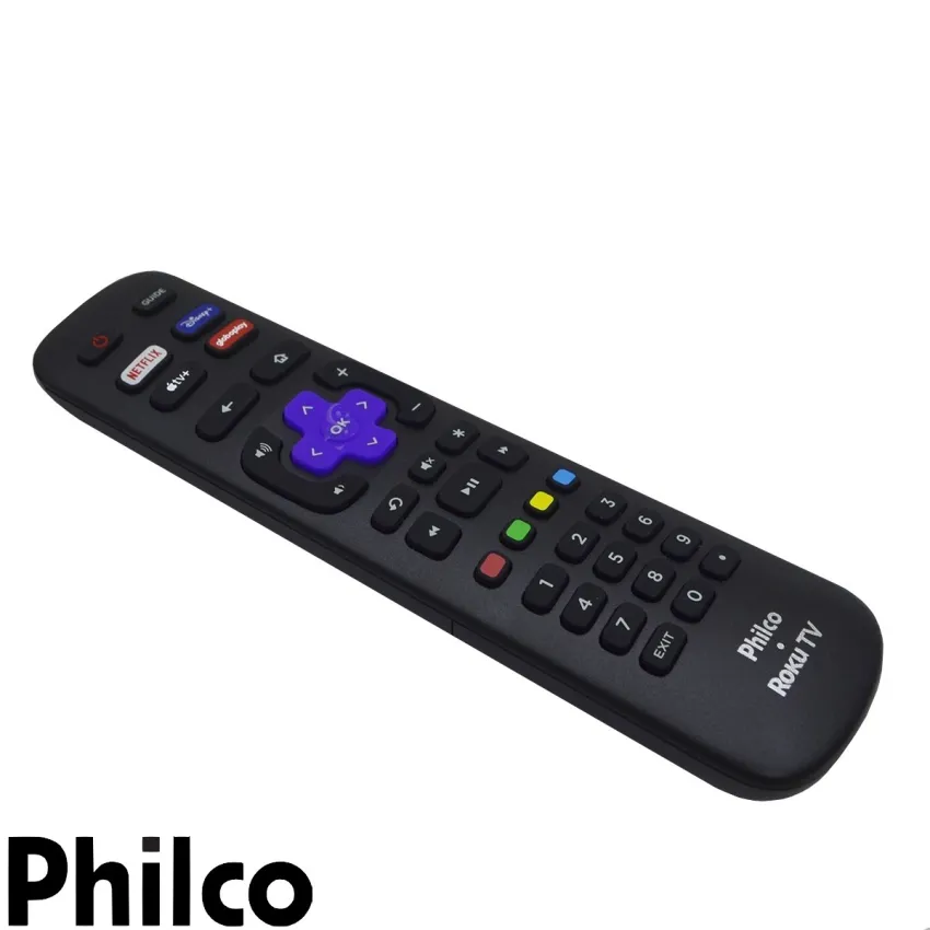 CONTROLE REMOTO PHILCO ROKU TV RC-NWIR3226001280 NETFLIX / DISNEY+ / GLOBO PLAY / APPLE TV+