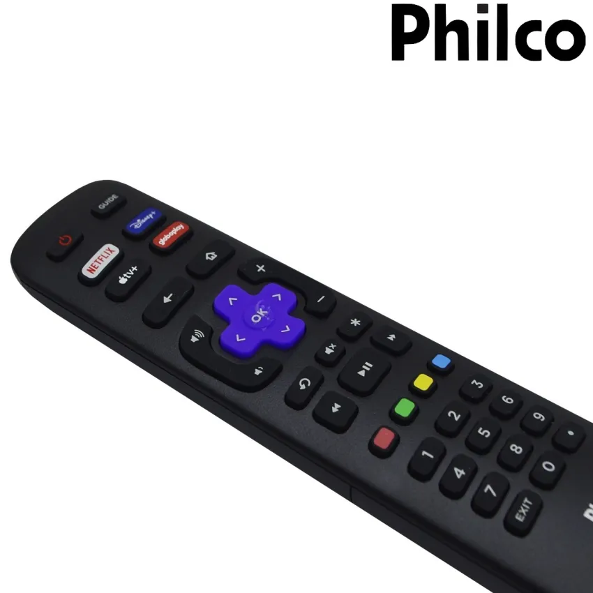 CONTROLE REMOTO PHILCO ROKU TV RC-NWIR3226001280 NETFLIX / DISNEY+ / GLOBO PLAY / APPLE TV+