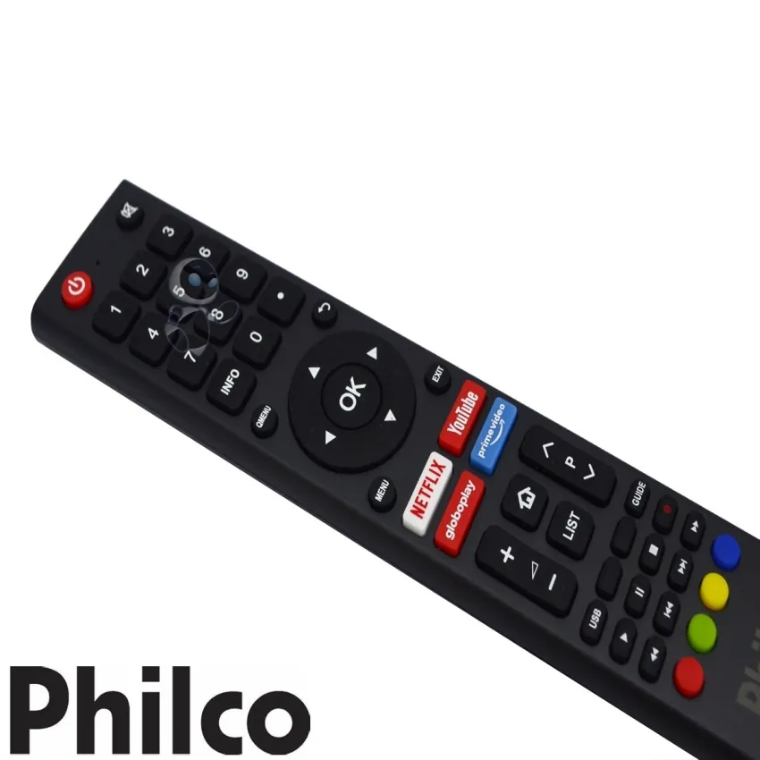 CONTROLE REMOTO PHILCO SMART **ATALHOS: NETFLIX / YOUTUBE / GLOBOPLAY / PRIME VÍDEO**